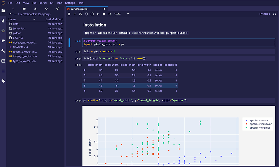 Purple Please: my theme for Jupyter Lab